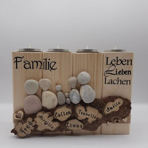 personalisierter Kerzenhalter - 4er (15x20x20 cm)
