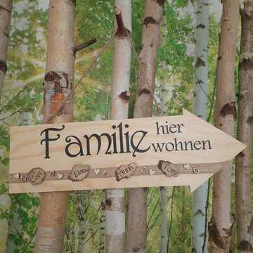 personalisierte Holzschilder Pfeil