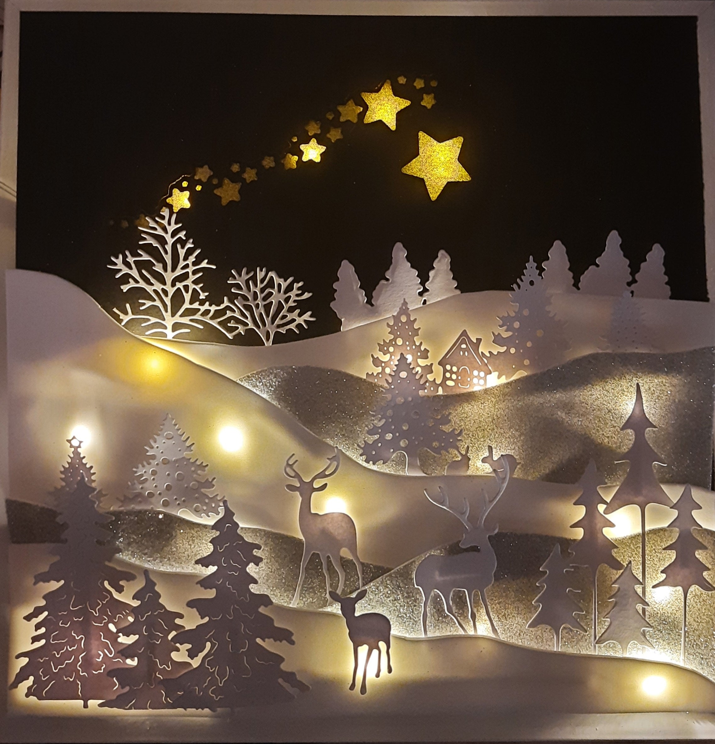 LED Bild "Winterlandschaft" (27x27 cm)
