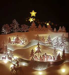 LED Bild "Winterlandschaft" (27x27 cm)