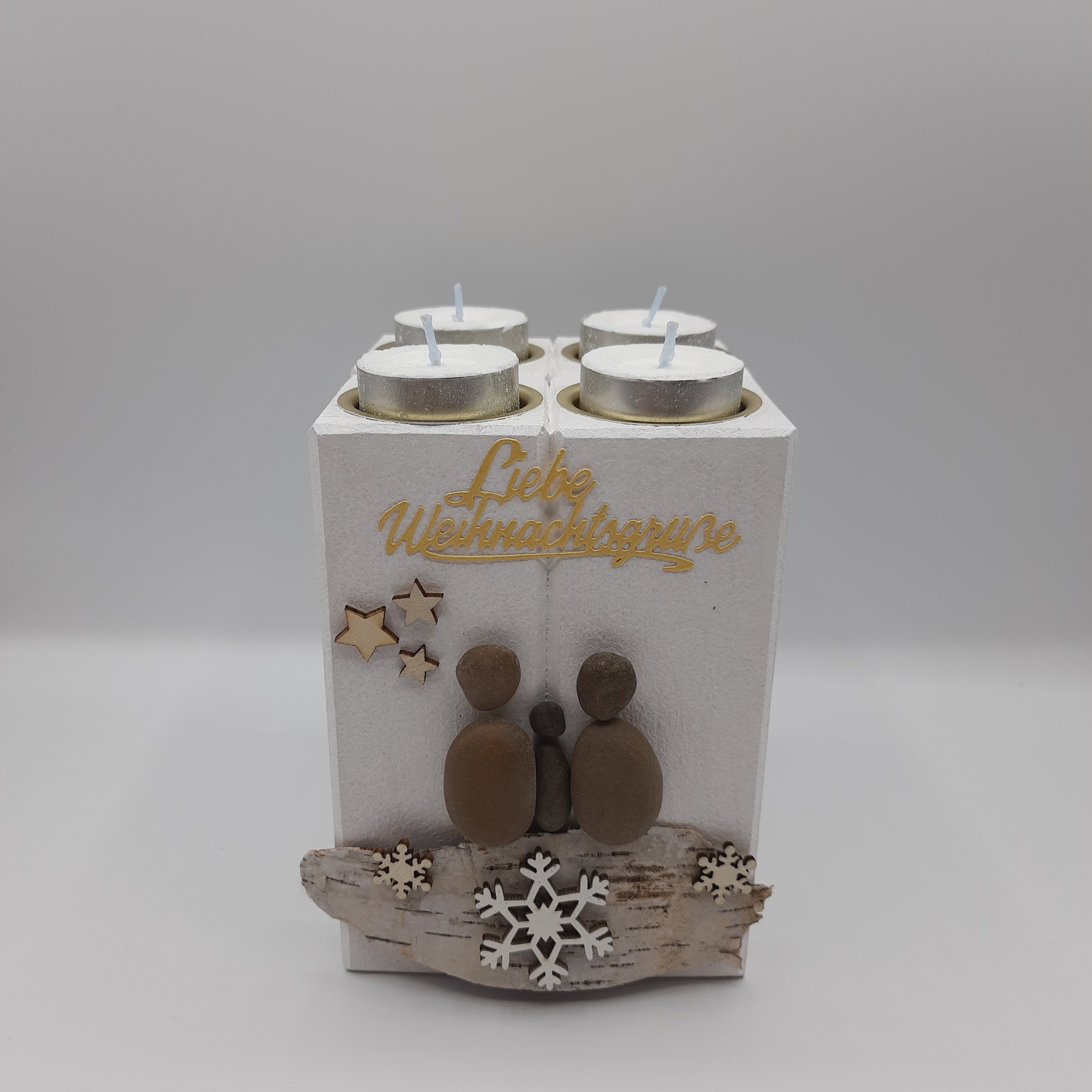 personalisierter Kerzenhalter - 4er (15x20x20 cm)