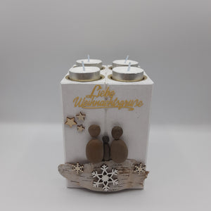 personalisierter Kerzenhalter - 4er (15x20x20 cm)